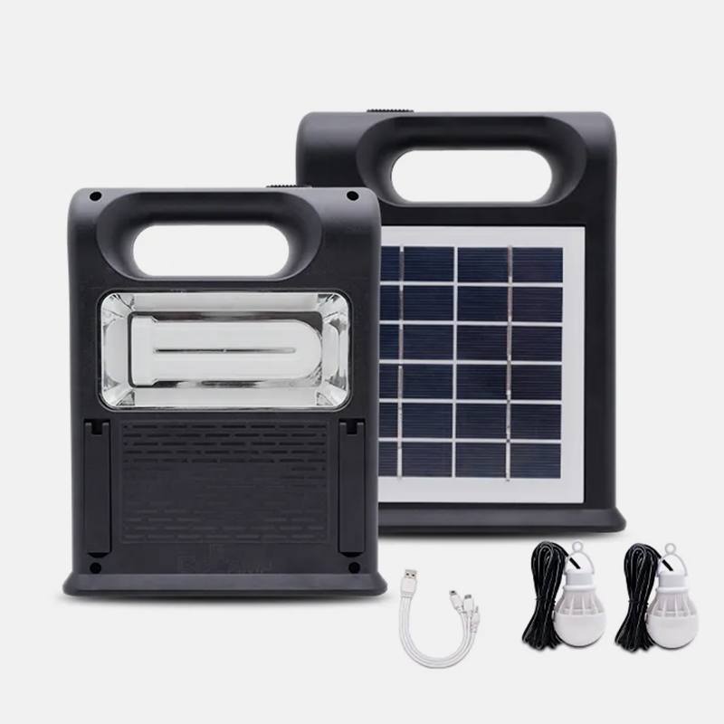 Солнечная зарядная станция + LED фонарь ES001 с лампочками и Power Bank 4 в 1