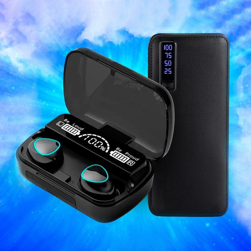 Беспроводные наушники M10 с PowerBank + Внешний портативный аккумулятор PC48