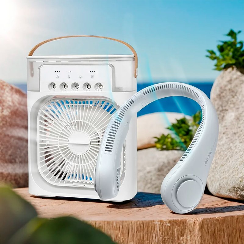 Мини-кондиционер Mini Cooling Fan + Портативный вентилятор на шею NECK FAN